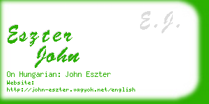 eszter john business card